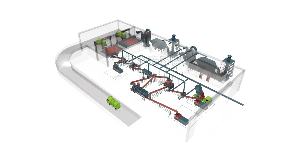 厨余垃圾撕碎机产品 放生产线图.png