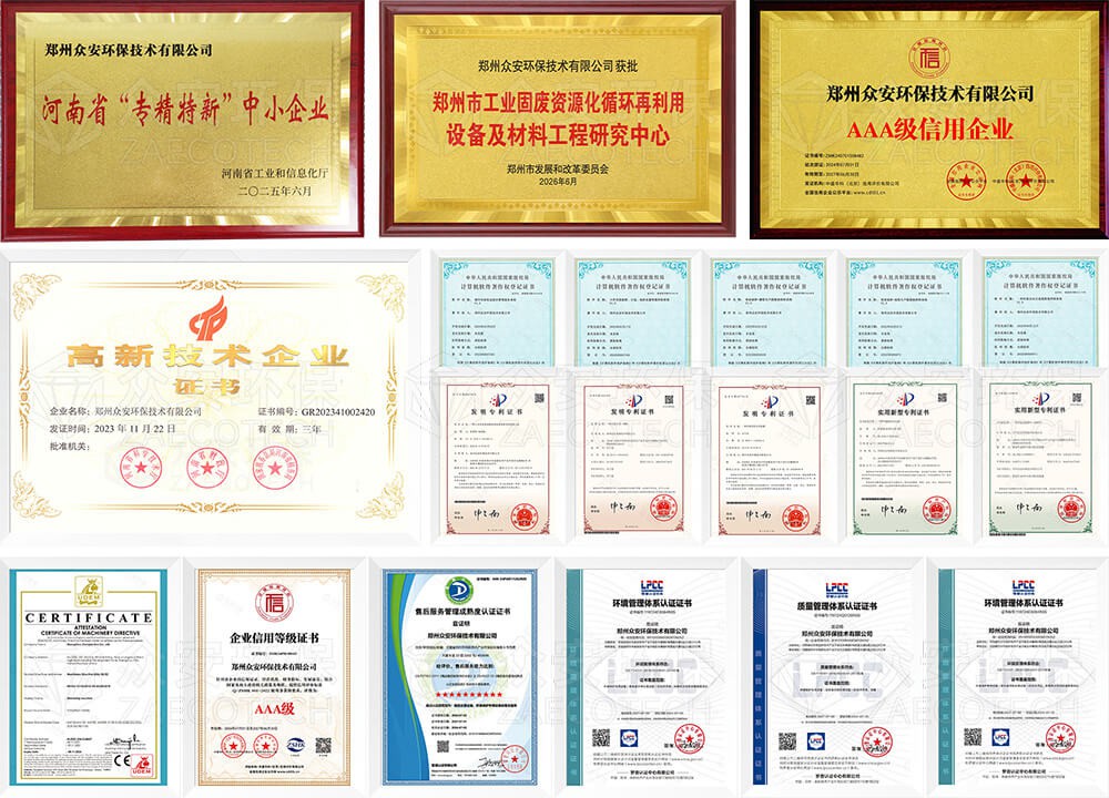 众安环保部分荣誉及资质